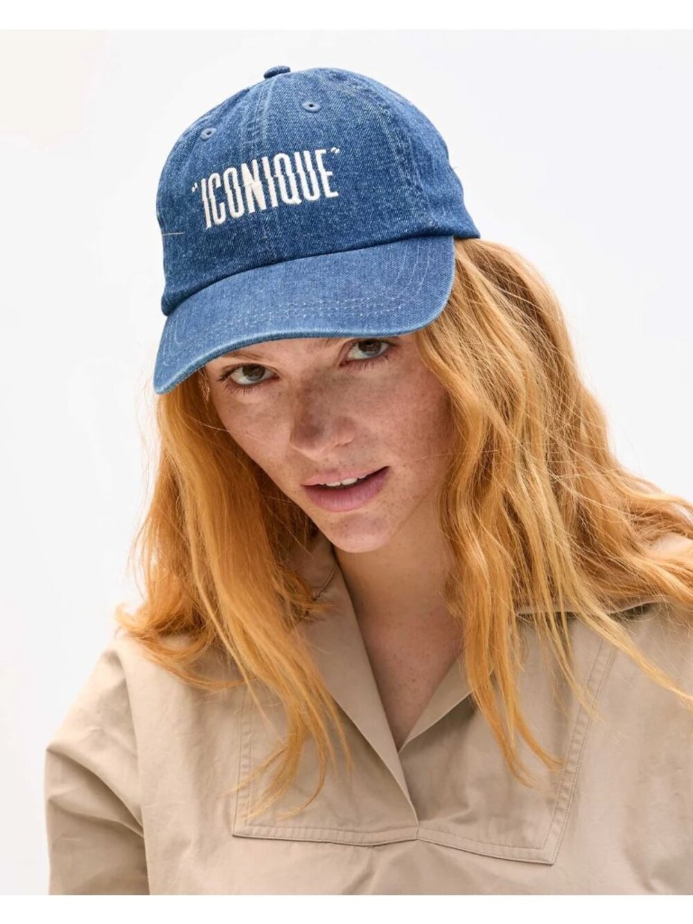 NWT Clare V Iconique Embroidered Baseball Hat Navy Denim Womens Size OS 2 avail